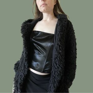 Fuzzy black overcoat